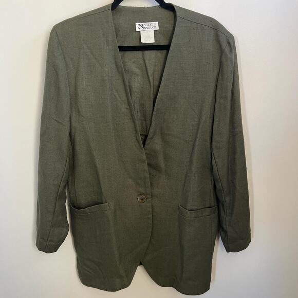 Vintage olive green blazer 90s by Studio Narducci - Picture 1 of 7
